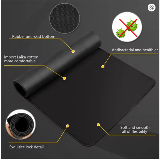 Alfombrilla de ratón de goma negra Simple, antideslizante, impermeable, de escritorio - Quierox - Tienda Online