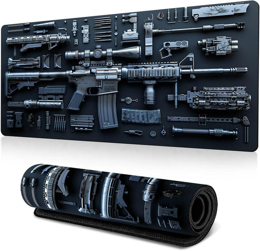 Alfombrilla de ratón grande para juegos con diseño de armas militares - Quierox - Tienda Online