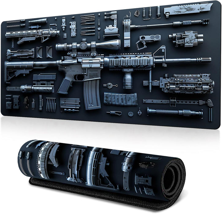 Alfombrilla de ratón grande para juegos con diseño de armas militares - Quierox - Tienda Online