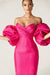 ALIAVA Vestido largo Tiffany Dupioni con mangas abullonadas (rosa fucsia) - Quierox - Tienda Online