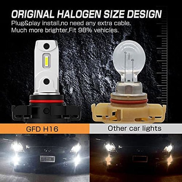 Alla Lighting 4000 lúmenes 5201 5202 LED Bombillas para faros antiniebla/luces de circulación diurna (DRL) - Quierox - Tienda Online