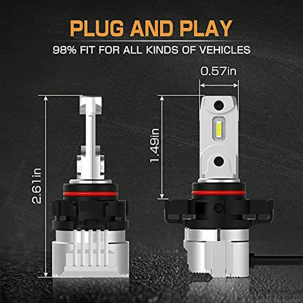 Alla Lighting 4000 lúmenes 5201 5202 LED Bombillas para faros antiniebla/luces de circulación diurna (DRL) - Quierox - Tienda Online