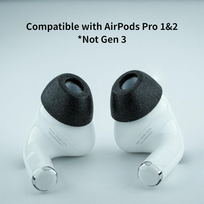 Almohadillas de repuesto de espuma viscoelástica Comply para Apple AirPods Pro 1 y 2, Negras, S (3 pares) - Quierox - Tienda Online