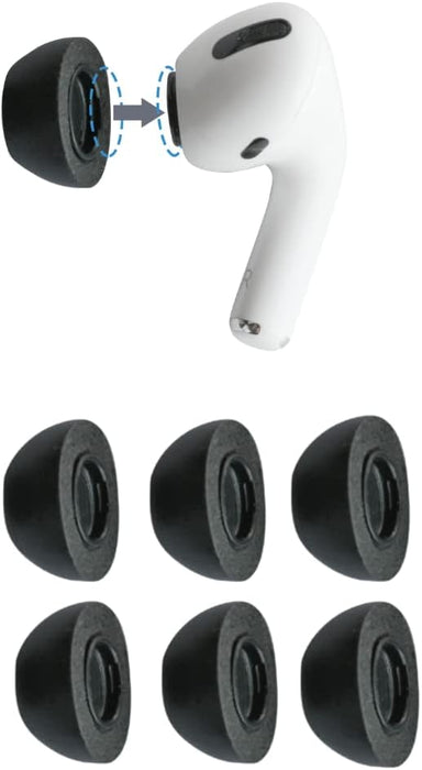 Almohadillas de repuesto de espuma viscoelástica Comply para Apple AirPods Pro 1 y 2, Negras, S (3 pares) - Quierox - Tienda Online