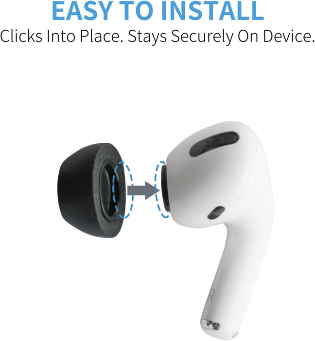 Almohadillas de repuesto de espuma viscoelástica Comply para Apple AirPods Pro 1 y 2, Negras, S (3 pares) - Quierox - Tienda Online