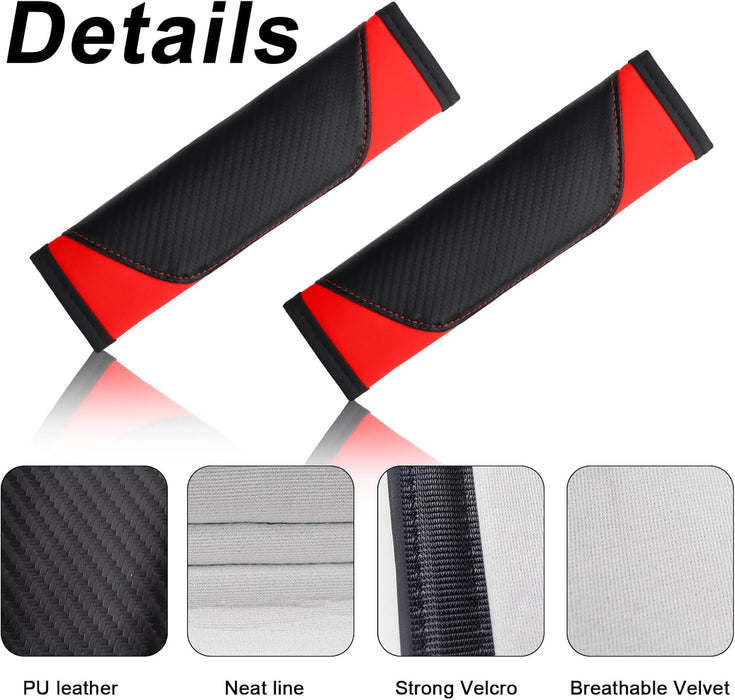 Almohadillas para cinturón de seguridad (2 unidades, transpirables), de cuero sintético - Quierox - Tienda Online