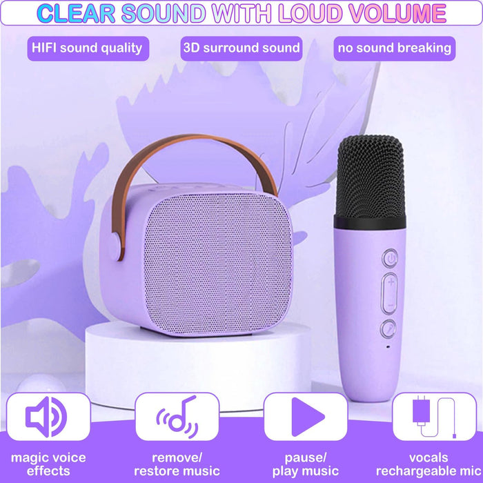 Altavoz portátil de karaoke Bluetooth con 2 micrófonos inalámbricos y luces LED - Quierox - Tienda Online