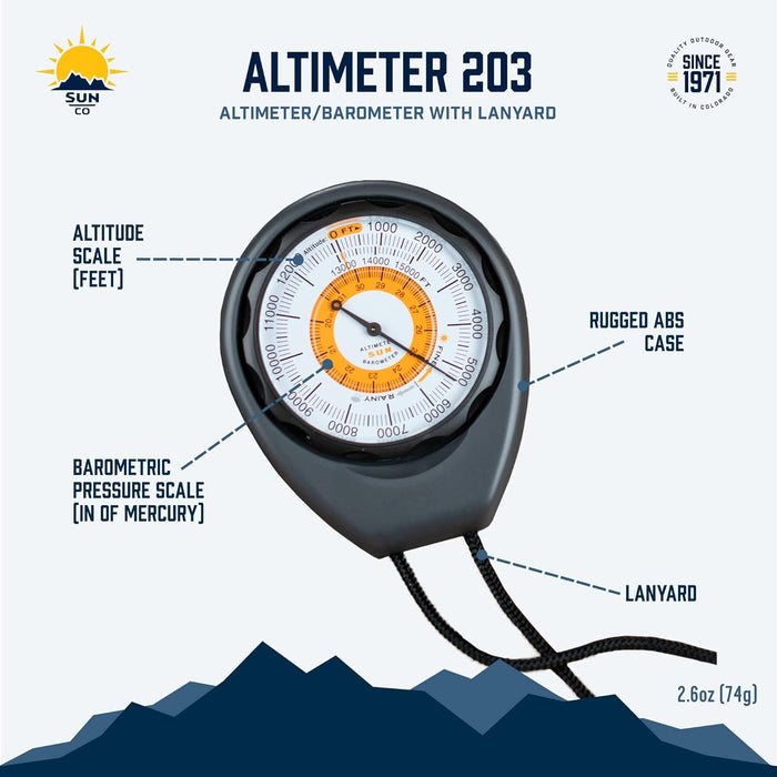 Altimeter 203 Indicador de tendencia climática con carcasa de ABS resistente y cordón - Quierox - Tienda Online