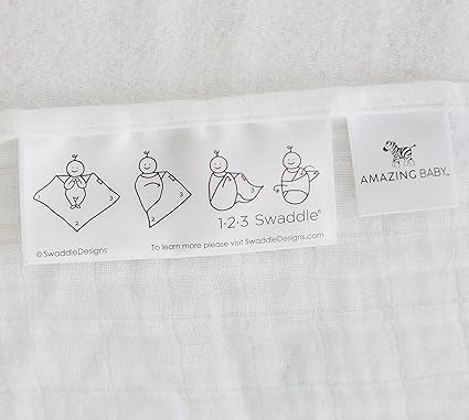 Amazing Baby - Manta sensorial de muselina para envolver al bebé de 117 x 117 cm - Quierox - Tienda Online