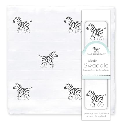 Amazing Baby - Manta sensorial de muselina para envolver al bebé de 117 x 117 cm - Quierox - Tienda Online