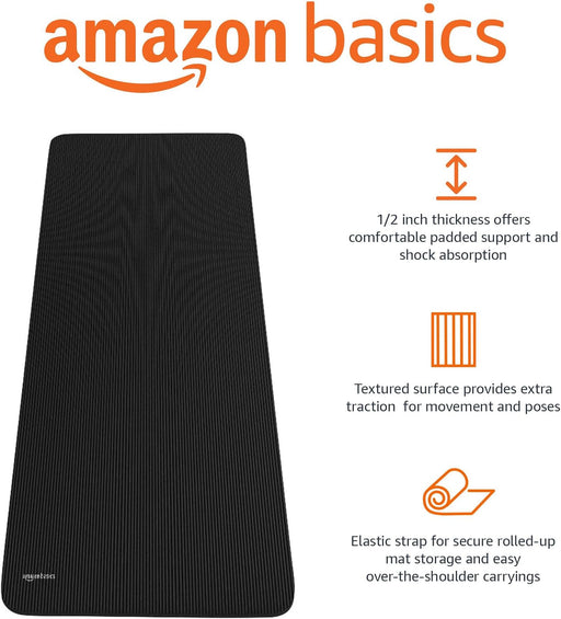 Amazon Basics - Tapete de yoga extragrueso de 1/2 pulgada - Quierox - Tienda Online
