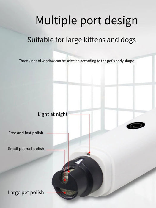Amoladora de uñas eléctrica recargable de 2 velocidades para mascotas con luz LED - Quierox - Tienda Online
