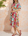 Amorya Vestido escalonado con volantes y estampado floral colorido para mujer - Quierox - Tienda Online