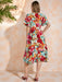 Amorya Vestido escalonado con volantes y estampado floral colorido para mujer - Quierox - Tienda Online