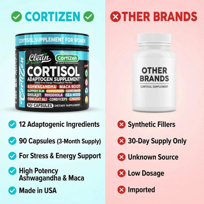 Clean Nutra Suplementos de cortisol para mujeres 90 capsulas