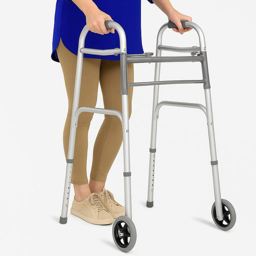 Andador plegable para personas mayores, marco plegable de acero resistente para adultos - Quierox - Tienda Online