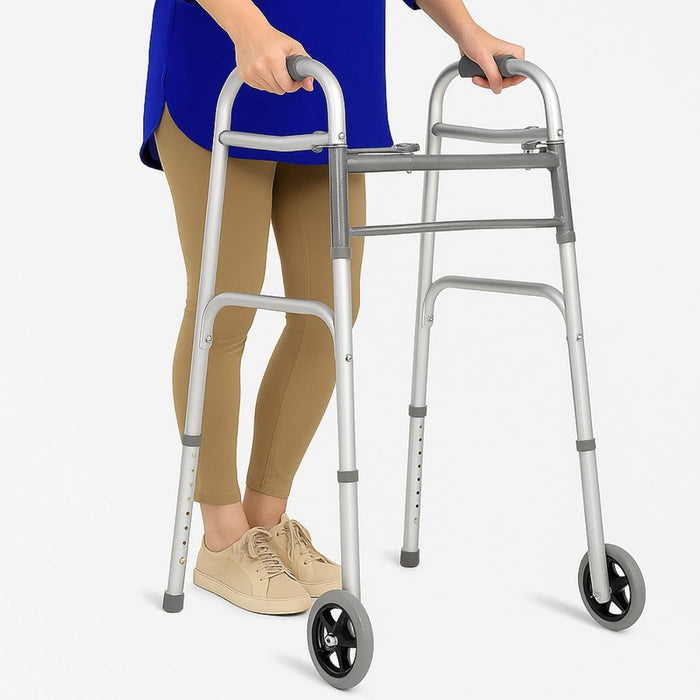 Andador plegable para personas mayores, marco plegable de acero resistente para adultos - Quierox - Tienda Online