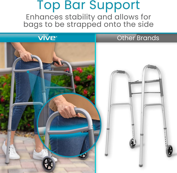 Andador plegable para personas mayores, marco plegable de acero resistente para adultos - Quierox - Tienda Online