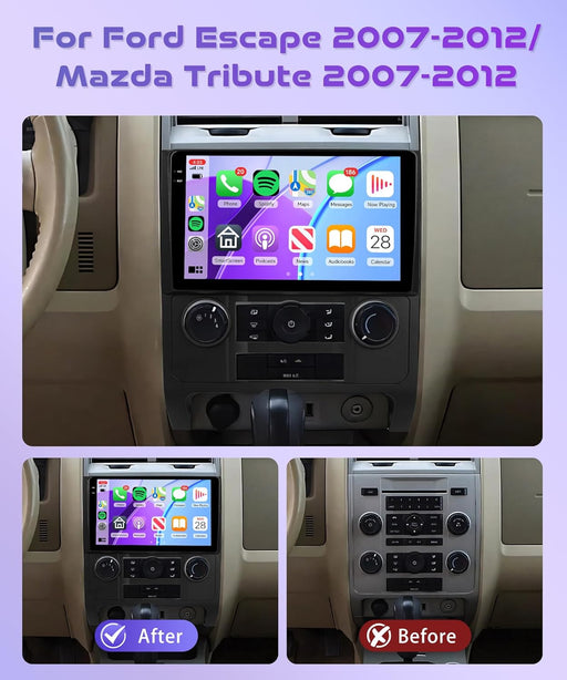 Android 15 Radio estéreo de coche para Ford Escape 2007 - 2012/Mazda, inalámbrico Carplay - Quierox - Tienda Online