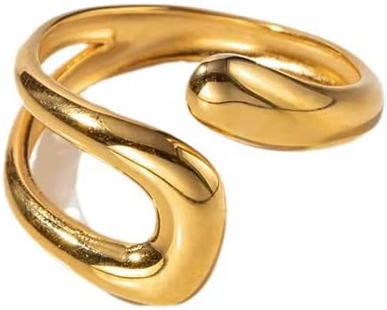 Anillo abierto con un diseño moderno y abstracto; ajustable y elegante - Quierox - Tienda Online