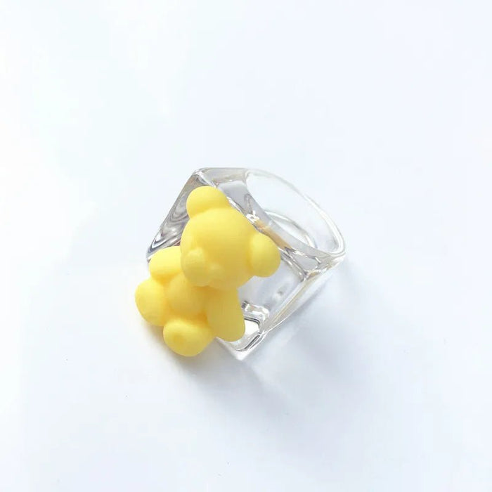 Anillo acrílico de animal de oso divertido para mujer - Quierox - Tienda Online