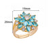 Anillo ajustable de flor de circón azul para mujer, anillo de flor ajustable de acero inoxidable - Quierox - Tienda Online