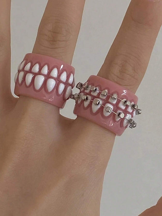 Anillo con forma de dientes divertidos, anillos abiertos encantadores - Quierox - Tienda Online