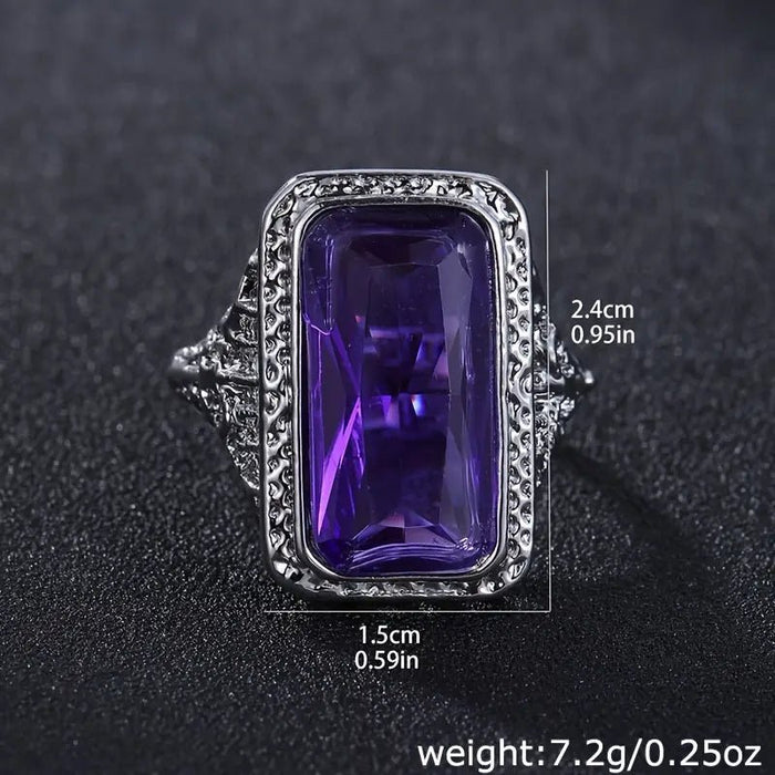 Anillo de aleación con cuentas de resina grandes y cuadradas, ideal como regalo - Quierox - Tienda Online