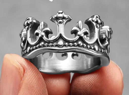Anillo de corona estética, de acero inoxidable, estilo punk rock vintage unisex - Quierox - Tienda Online