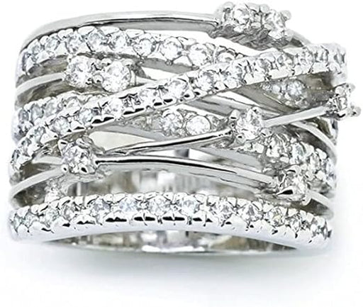 Anillo de dos tonos con incrustaciones de circonita, para compromiso - Quierox - Tienda Online