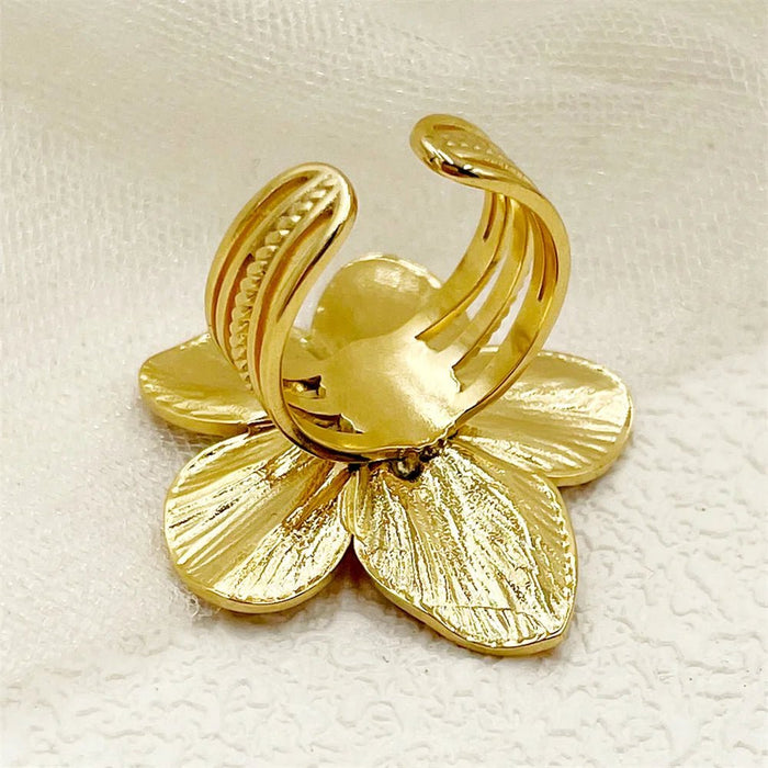 Anillo de flor de Metal de Color dorado para mujeres - Quierox - Tienda Online