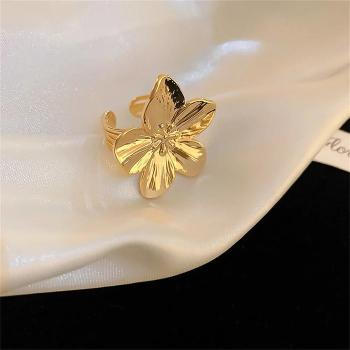 Anillo de flor de Metal de Color dorado para mujeres - Quierox - Tienda Online