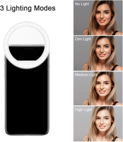 Anillo de luz para selfie, clip portátil con 36 LED para fotografía de teléfono inteligente - Quierox - Tienda Online