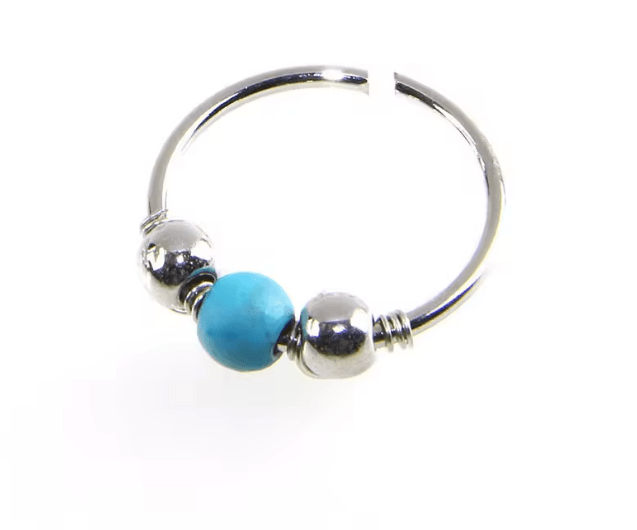 Anillo de nariz de piedra de Color plateado, Piercing de tabique Daith - Quierox - Tienda Online