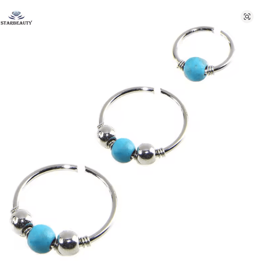 Anillo de nariz de piedra de Color plateado, Piercing de tabique Daith - Quierox - Tienda Online