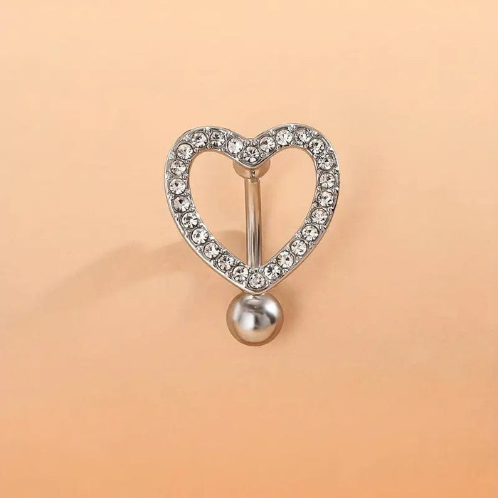 Anillo de Ombligo con Corazón de Circonita Cúbica Brillante - Quierox - Tienda Online