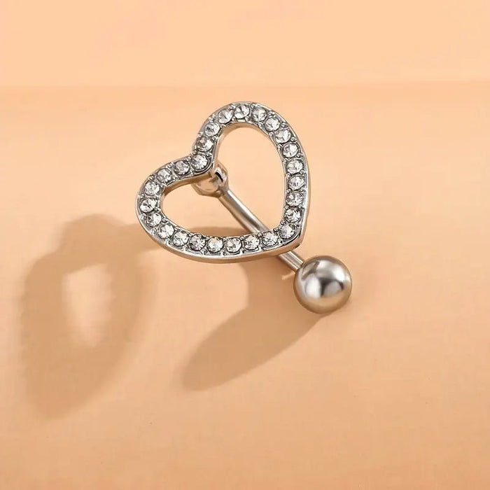 Anillo de Ombligo con Corazón de Circonita Cúbica Brillante - Quierox - Tienda Online