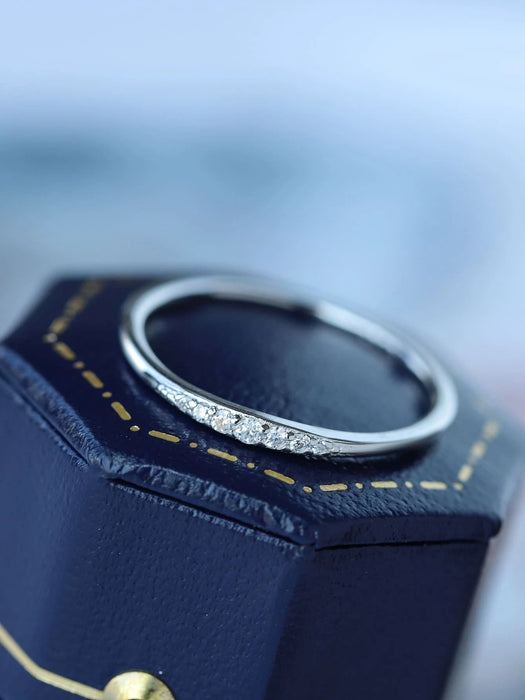 Anillo de plata esterlina S925 para mujer, estilo simple y elegante con microincrustaciones - Quierox - Tienda Online