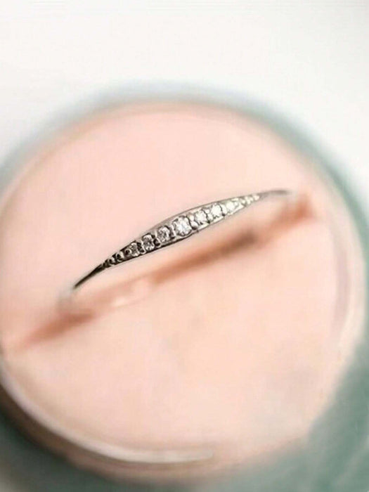 Anillo de plata esterlina S925 para mujer, estilo simple y elegante con microincrustaciones - Quierox - Tienda Online