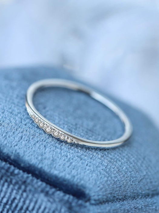 Anillo de plata esterlina S925 para mujer, estilo simple y elegante con microincrustaciones - Quierox - Tienda Online