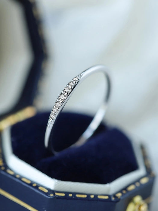 Anillo de plata esterlina S925 para mujer, estilo simple y elegante con microincrustaciones - Quierox - Tienda Online