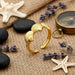 Anillo de triple concha marina de acero inoxidable para mujer - Quierox - Tienda Online