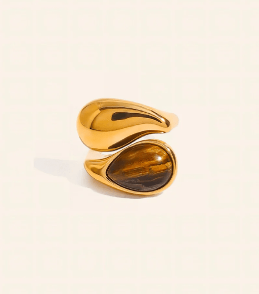 Anillo Diseño llamativo con ojo de tigre natural - Quierox - Tienda Online