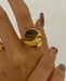 Anillo Diseño llamativo con ojo de tigre natural - Quierox - Tienda Online