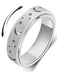 Anillo giratorio de luna y estrella para mujeres y hombres, anillo de acero inoxidable esmerilado - Quierox - Tienda Online