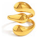 Anillo minimalista de 3 dobleces de acero inoxidable dorado para mujer - Quierox - Tienda Online