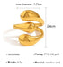 Anillo minimalista de 3 dobleces de acero inoxidable dorado para mujer - Quierox - Tienda Online