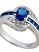 Anillo ovalado de circonita azul brillante, elegante, para bodas - Quierox - Tienda Online