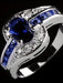 Anillo ovalado de circonita azul brillante, elegante, para bodas - Quierox - Tienda Online