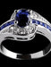 Anillo ovalado de circonita azul brillante, elegante, para bodas - Quierox - Tienda Online